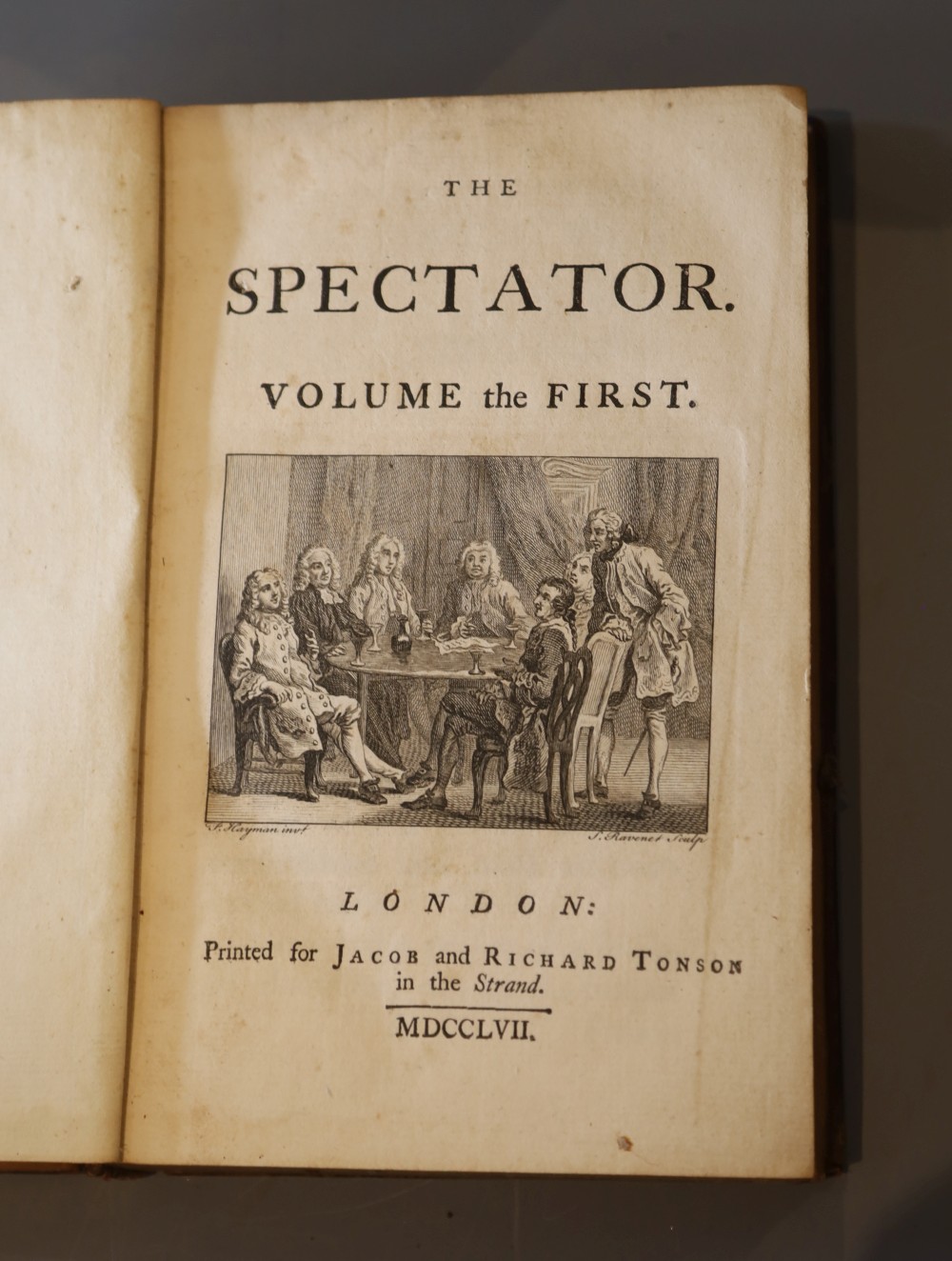 Spectator - The Spectator [By Addison, Steele and others], 8 vols, 8vo, calf, front board to vol. I detached, loss to some titling labe
